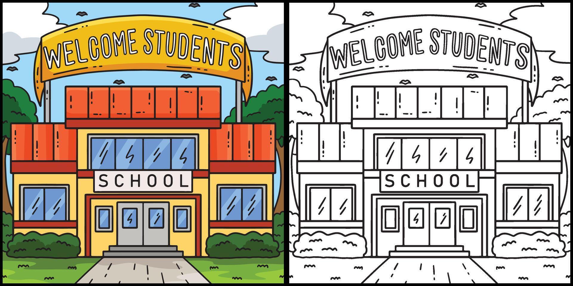 First Day of School Welcome Students Illustration vector