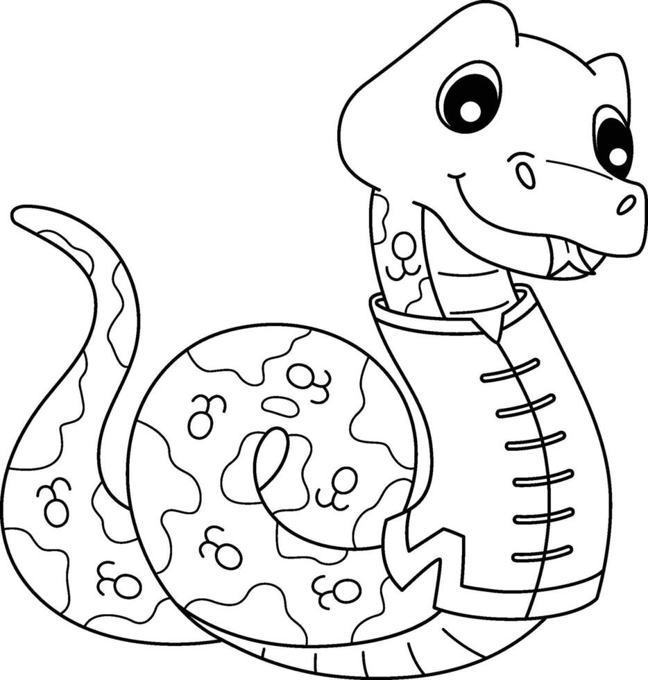 Year of the Snake Isolated Coloring Page for Kids vector