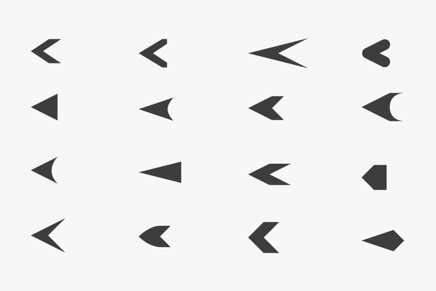 Various shapes arrow head bullet set collection vector