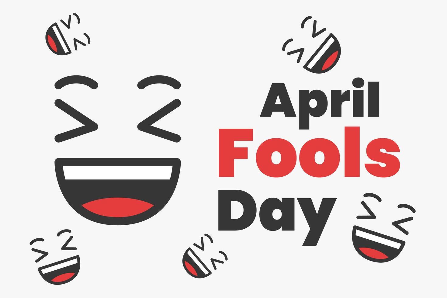 April fools day with smile emoticon poster background vector