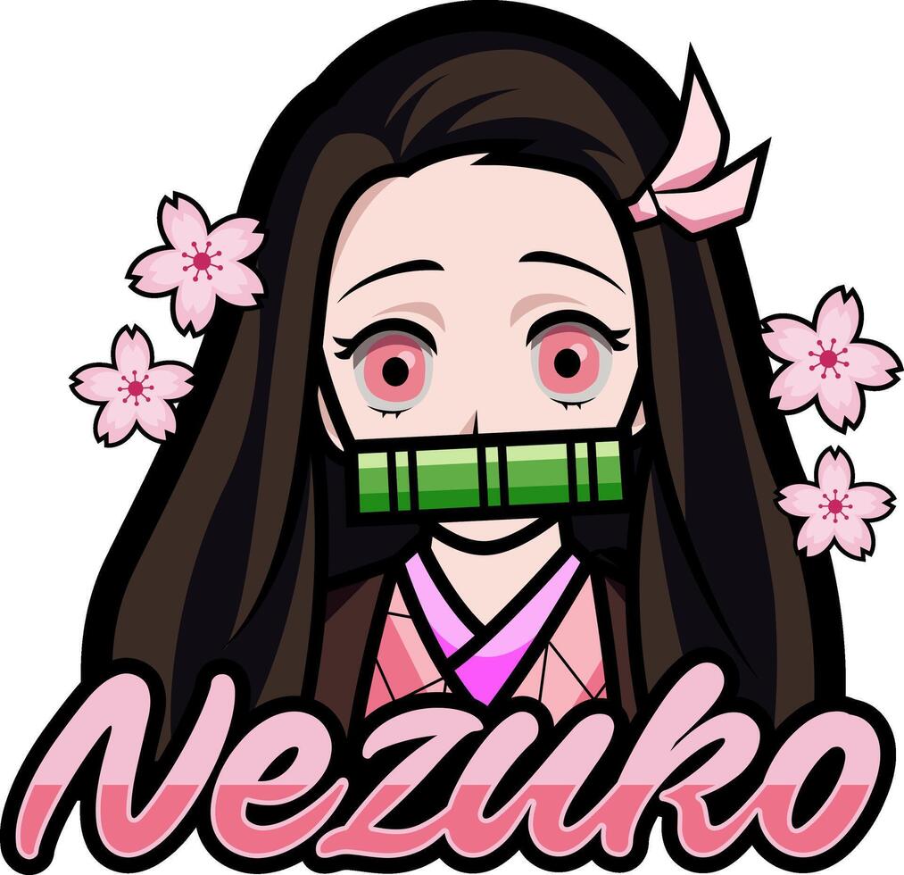 Kamado Nezuko cute demon slayer character vector