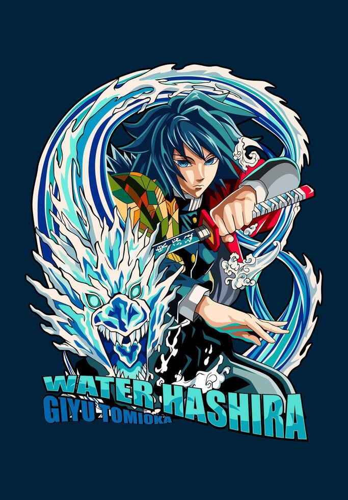 Tomioka Giyuu Hashira Demon Slayer vector