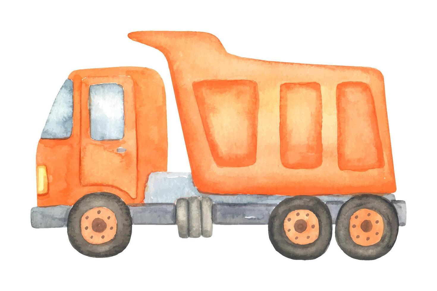 Cute Dump truck, mining dump truck in cartoon style vector