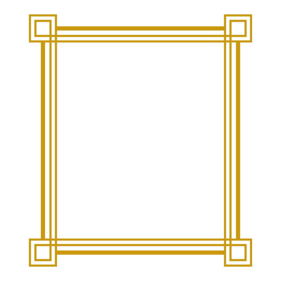 Antiquities Golden Lines Rectangle Frame Border vector