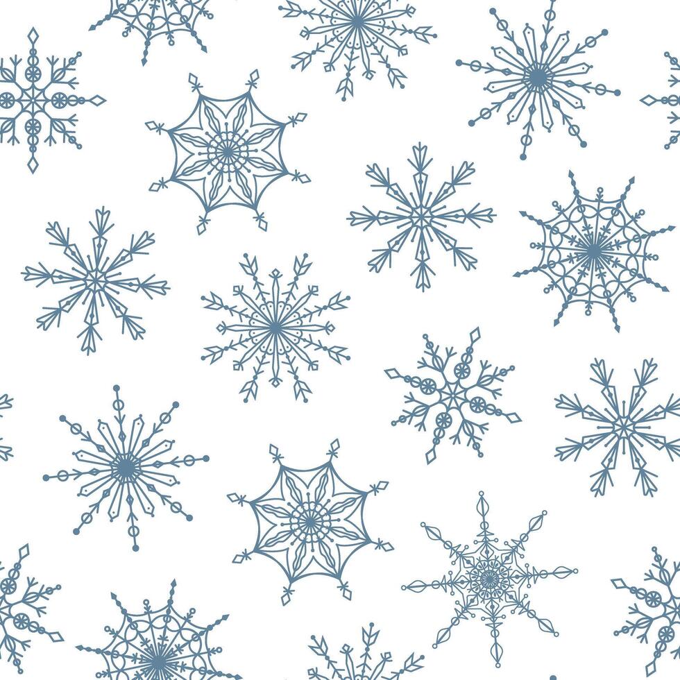seamless pattern with snowflakes. New Year and Christmas winter background with snowfall. vector