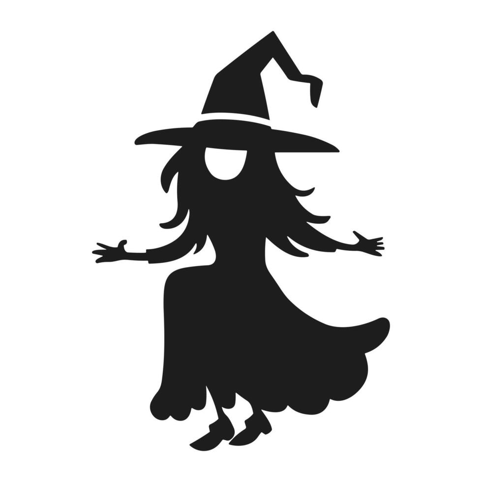 A Halloween witch silhouette vector