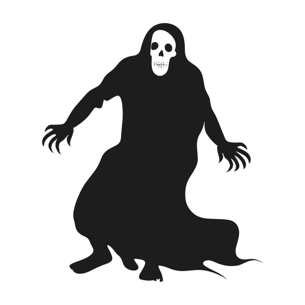 A Halloween ghost silhouette vector