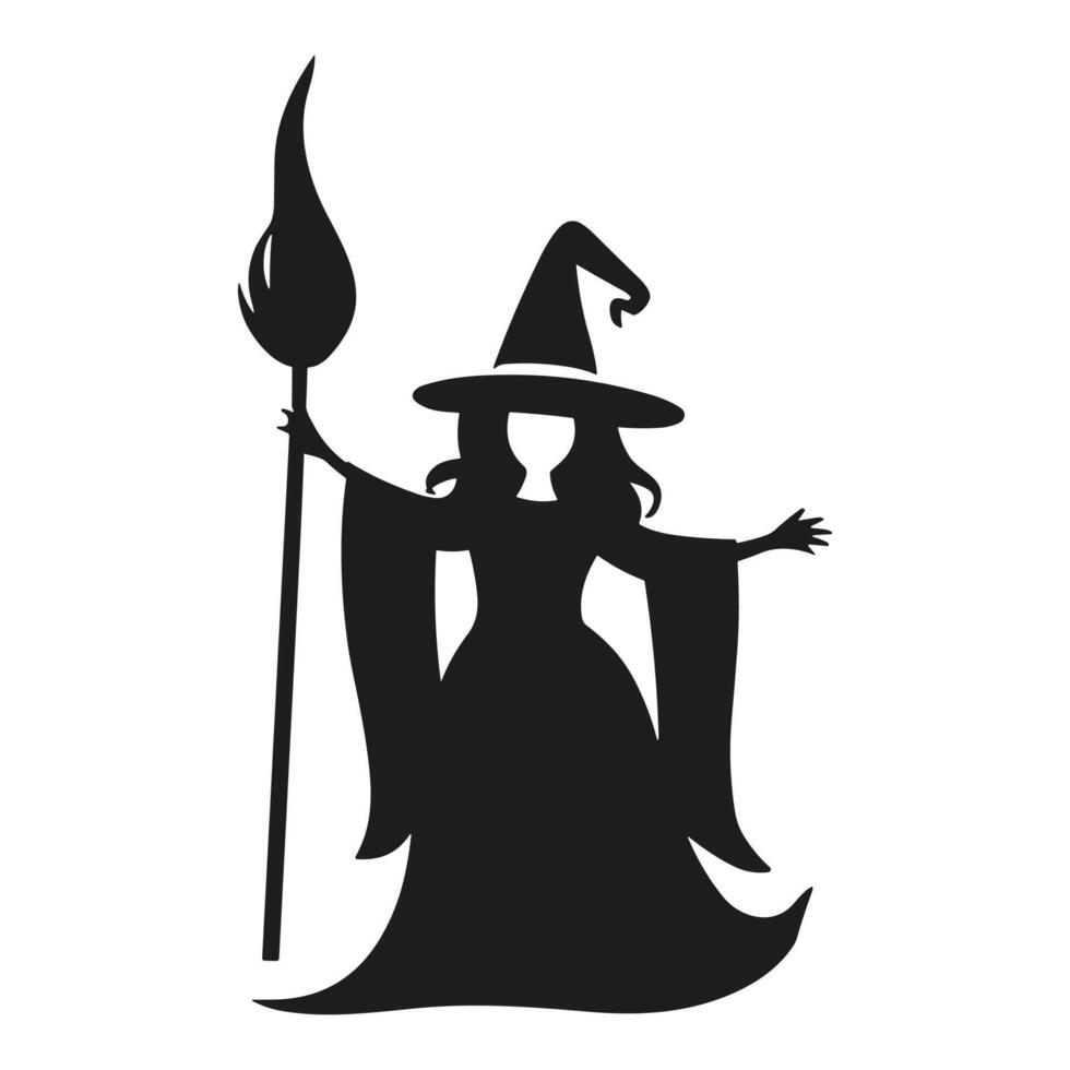 A Halloween witch silhouette vector
