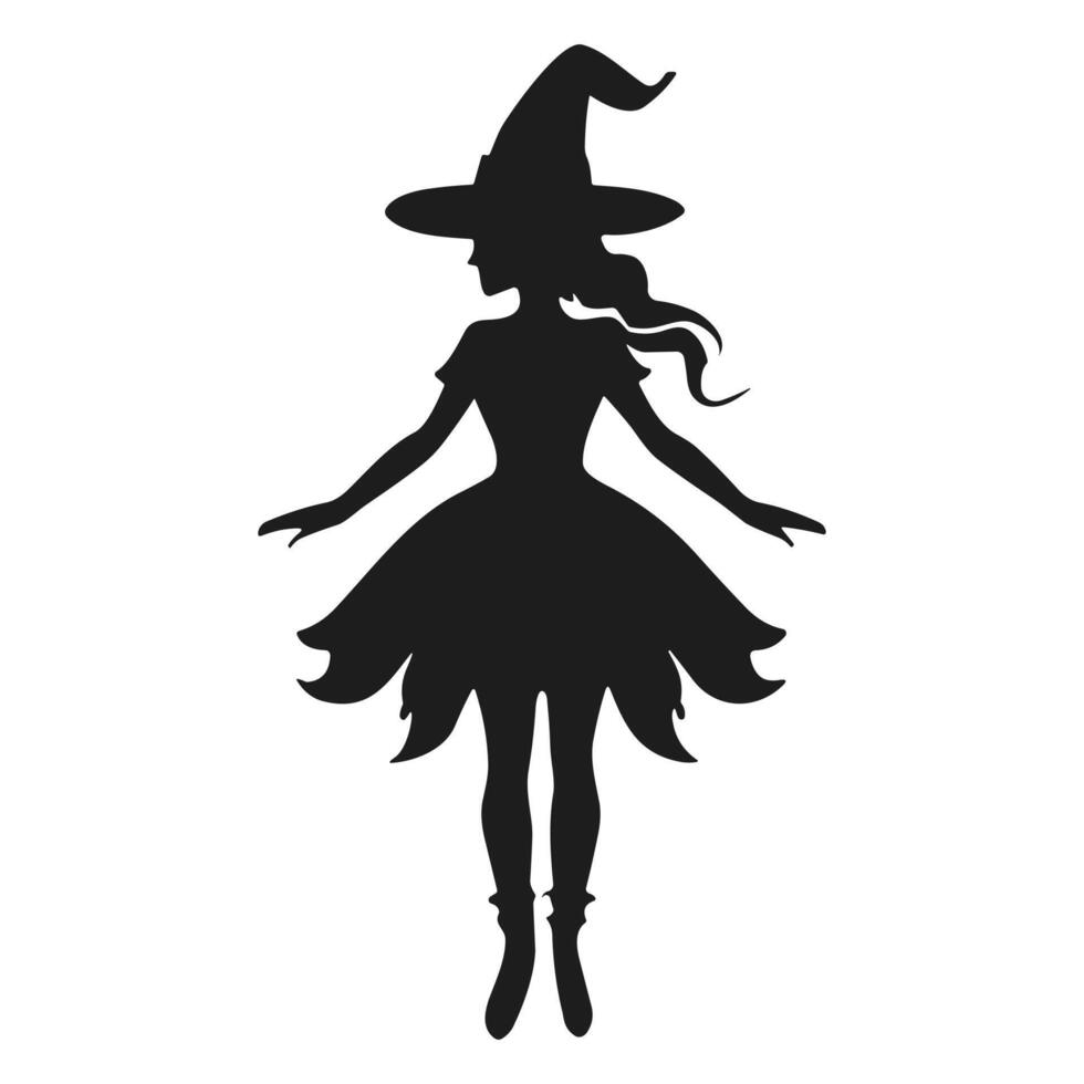 A Halloween witch silhouette vector