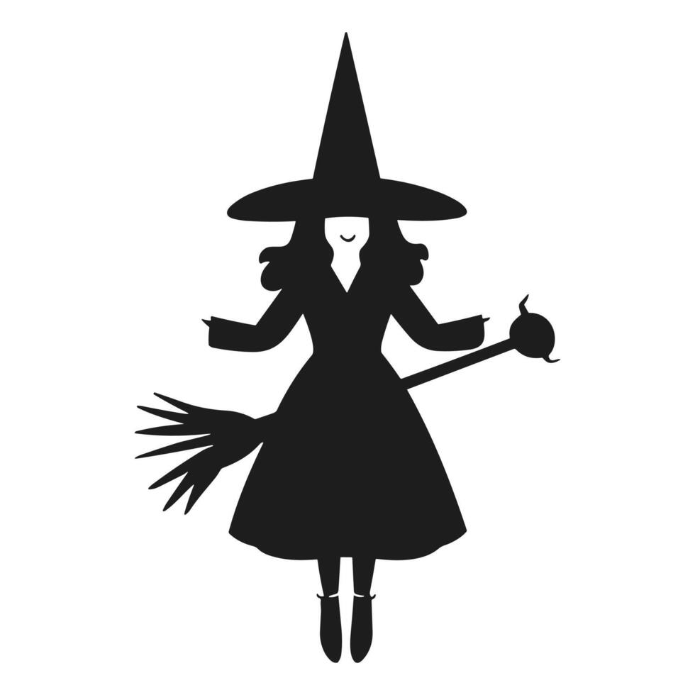A Halloween witch silhouette vector