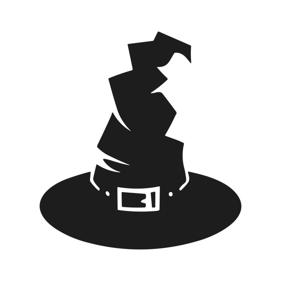 A Halloween witch hat silhouette vector