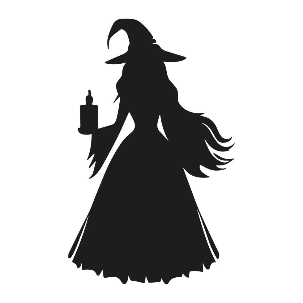 A Halloween witch silhouette vector