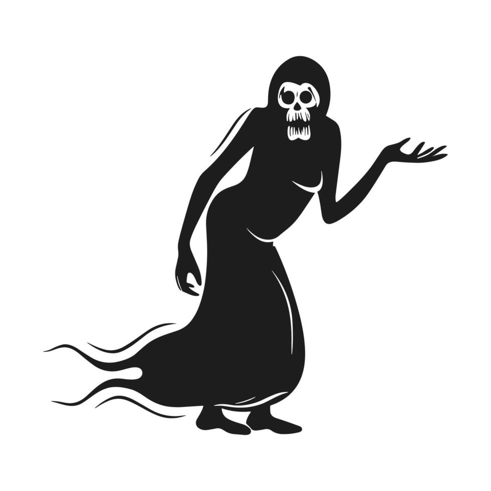 A Halloween ghost silhouette vector