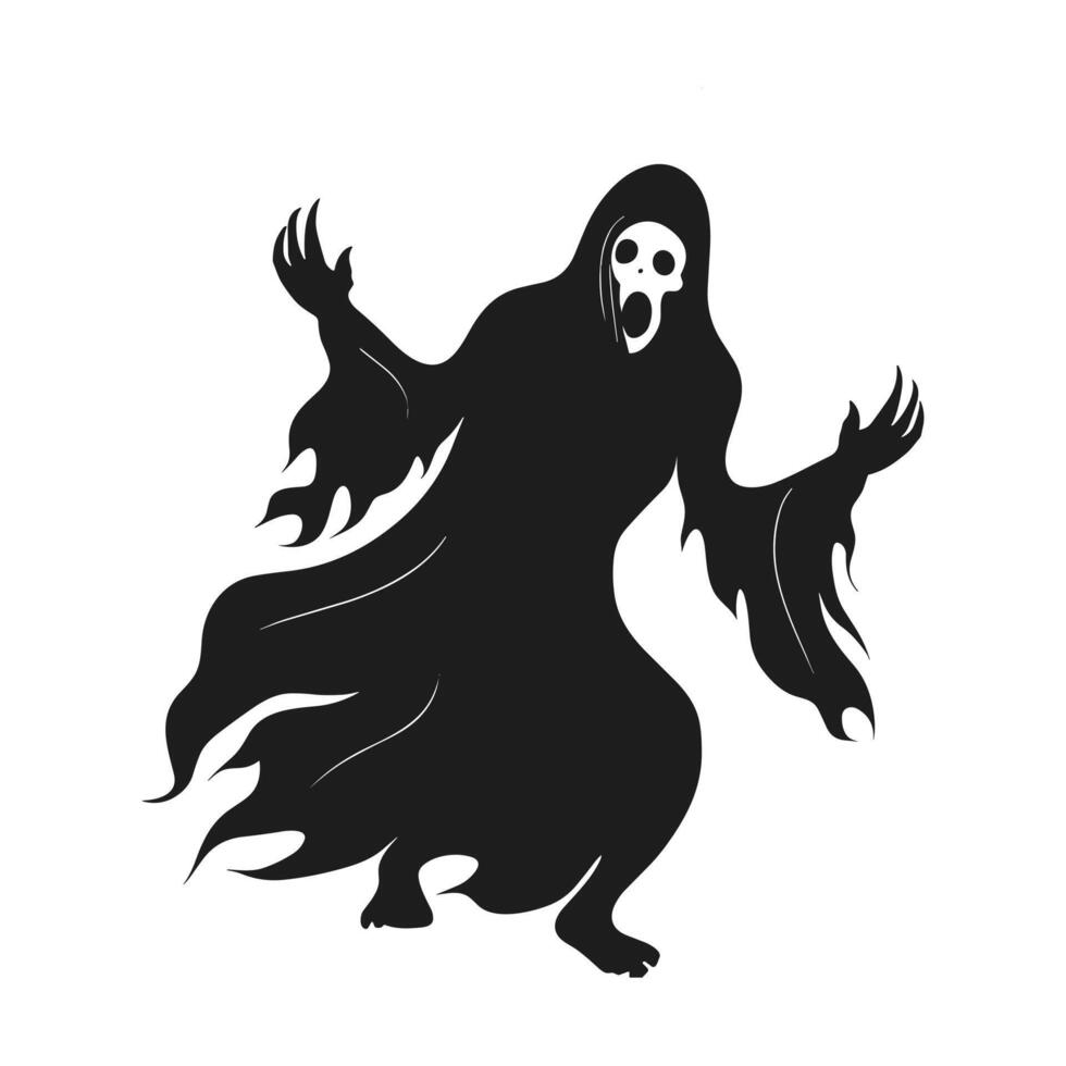 A Halloween ghost silhouette vector