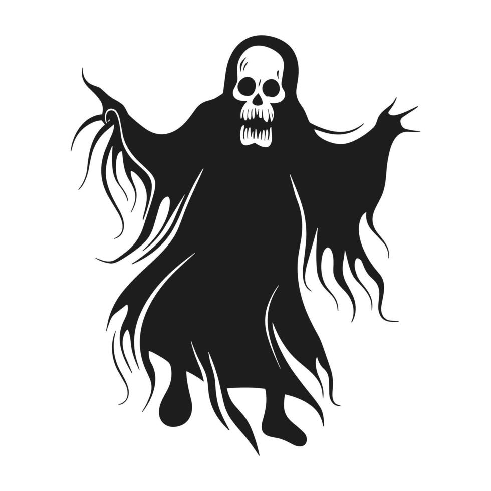 A Halloween ghost silhouette vector