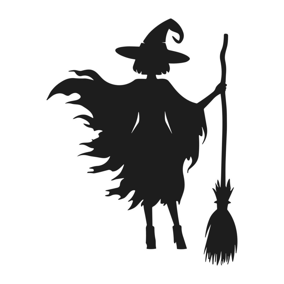 A Halloween witch silhouette vector