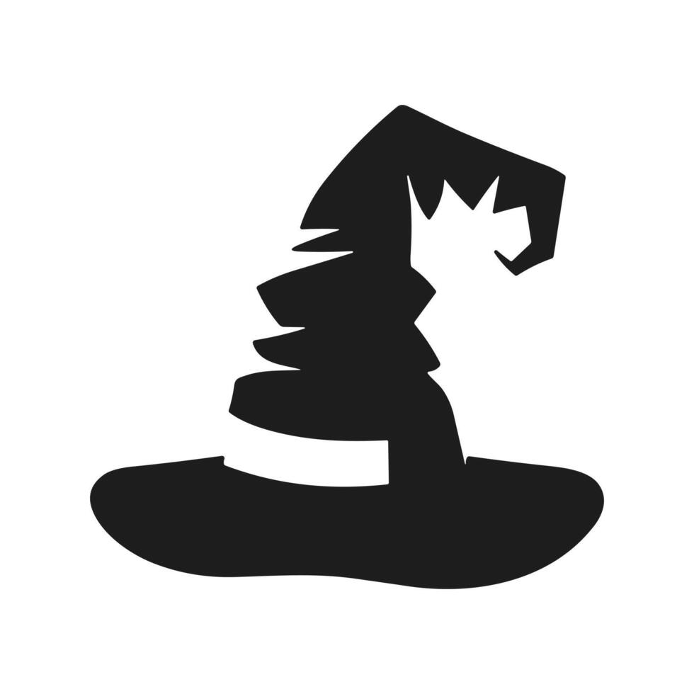 A Halloween witch hat silhouette vector