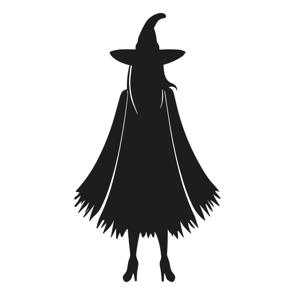 A Halloween witch silhouette vector