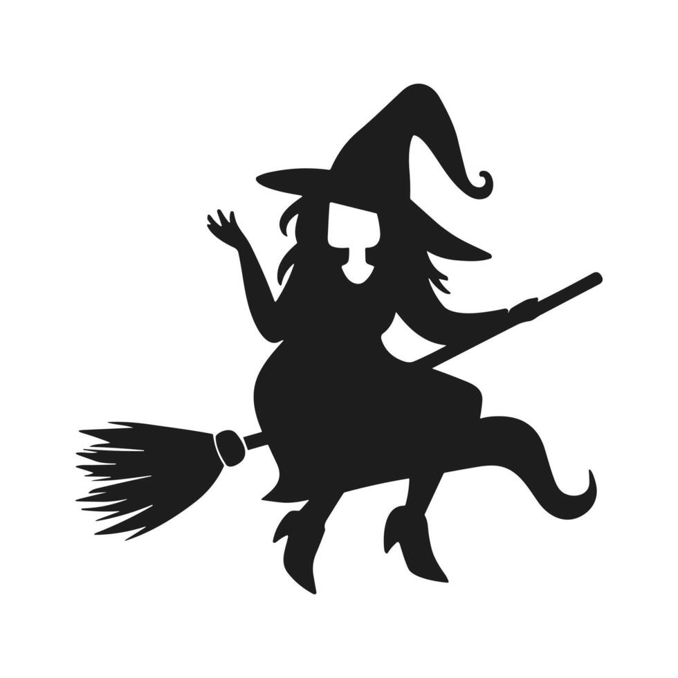 A Halloween witch silhouette vector