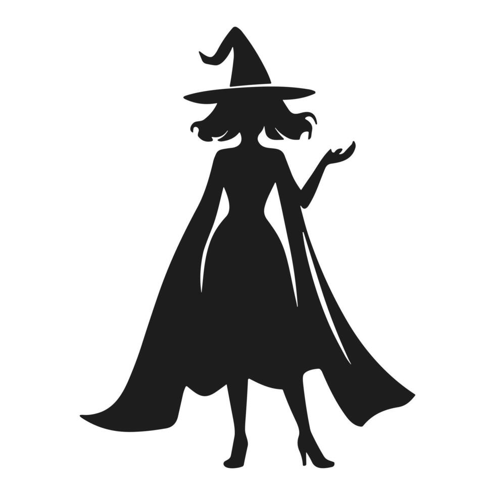 A Halloween witch silhouette vector