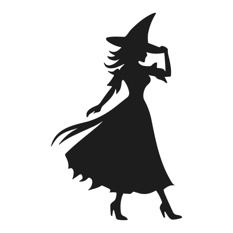 A Halloween witch silhouette vector