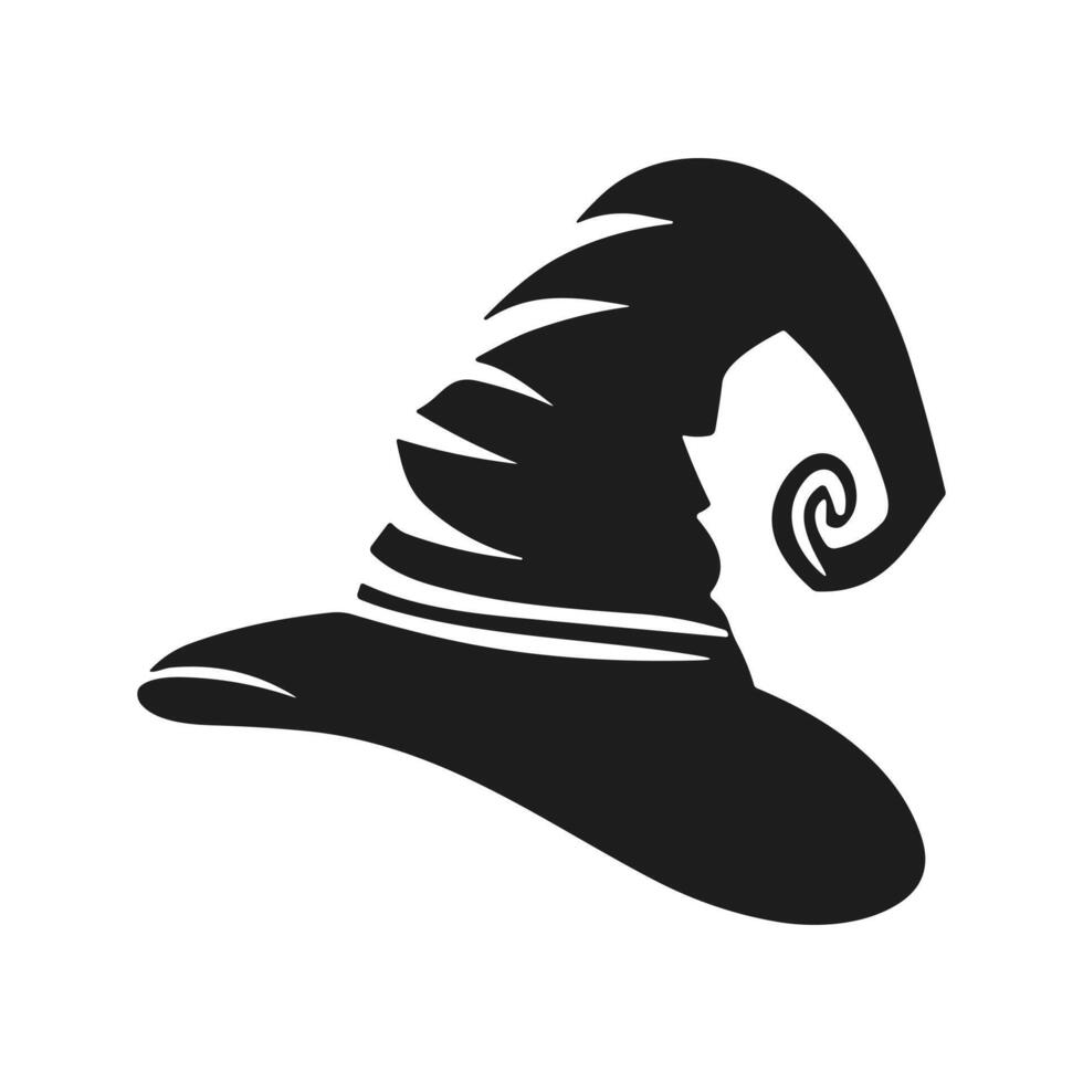 A Halloween witch hat silhouette vector