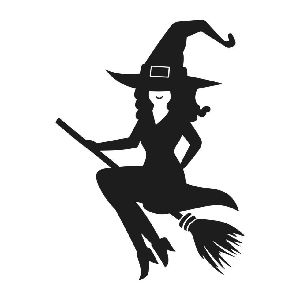 A Halloween witch silhouette vector