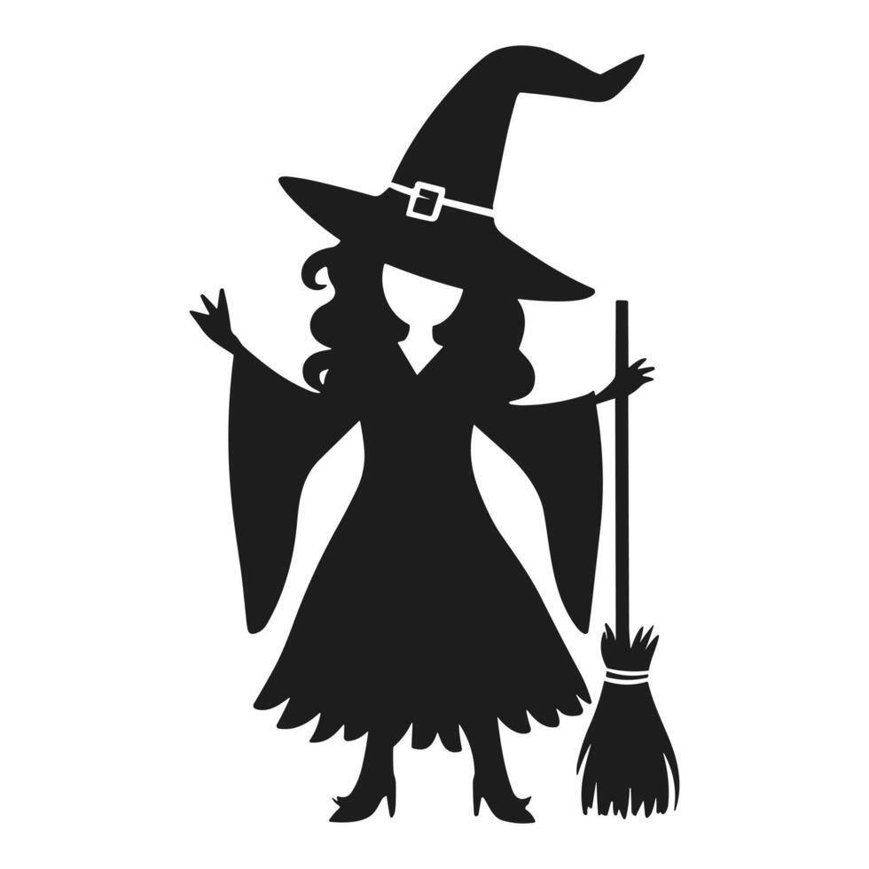 A Halloween witch silhouette vector