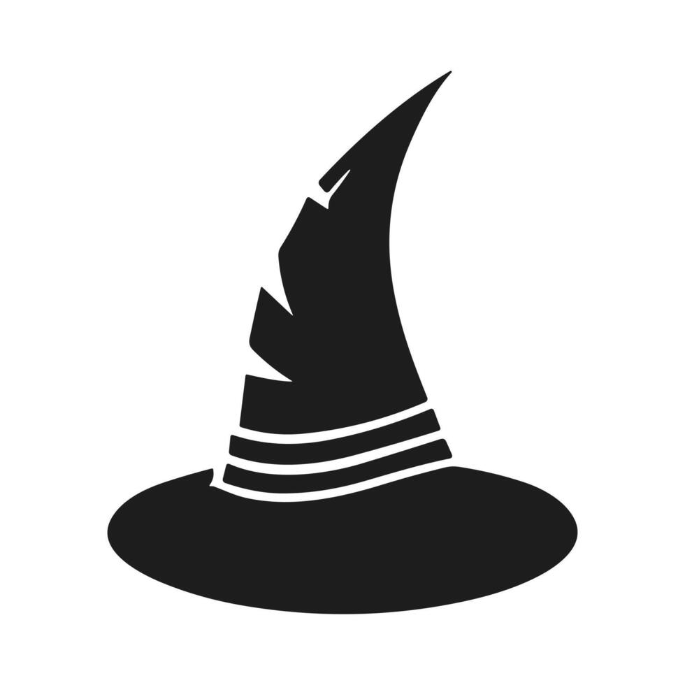 A Halloween witch hat silhouette vector