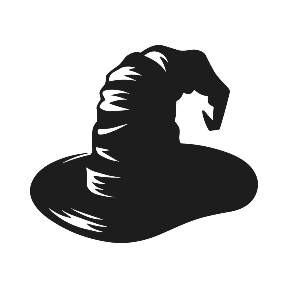 A Halloween witch hat silhouette vector