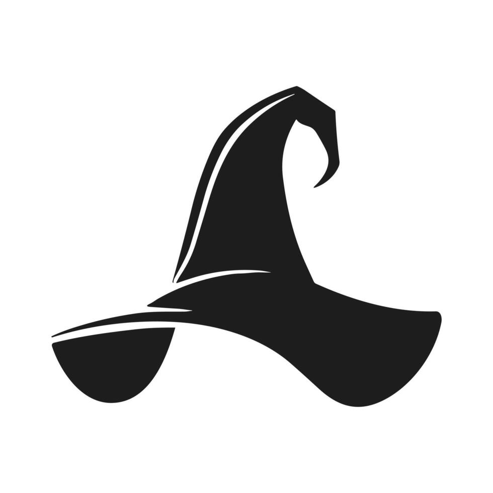 A Halloween witch hat silhouette vector