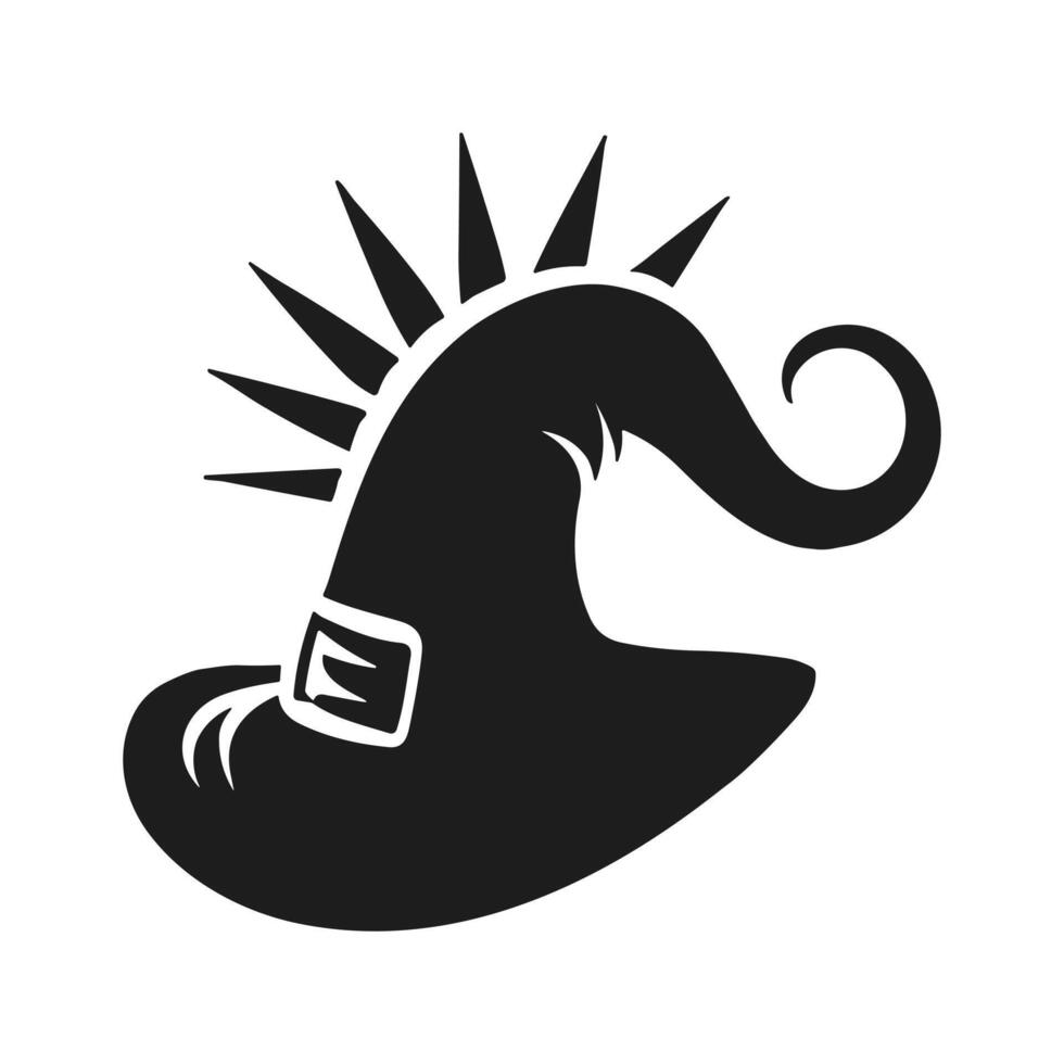 A Halloween witch hat silhouette vector