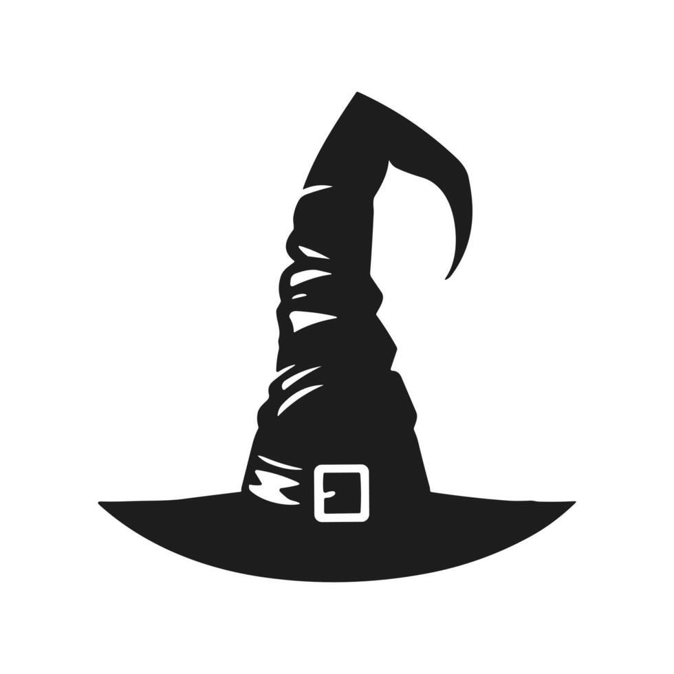 A Halloween witch hat silhouette vector