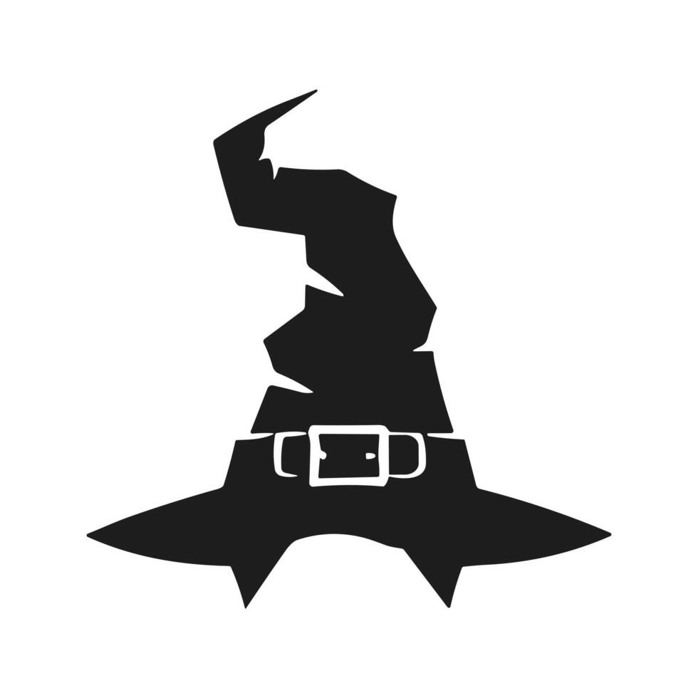 A Halloween witch hat silhouette vector