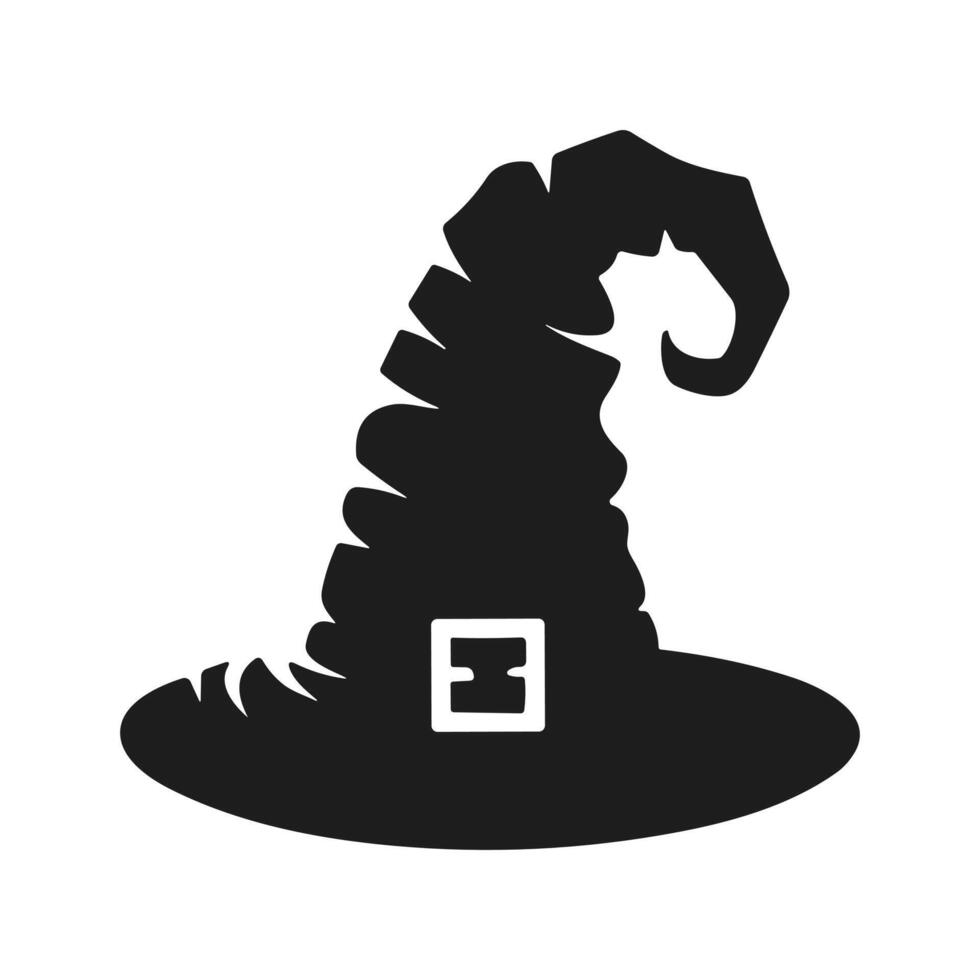 A Halloween witch hat silhouette vector