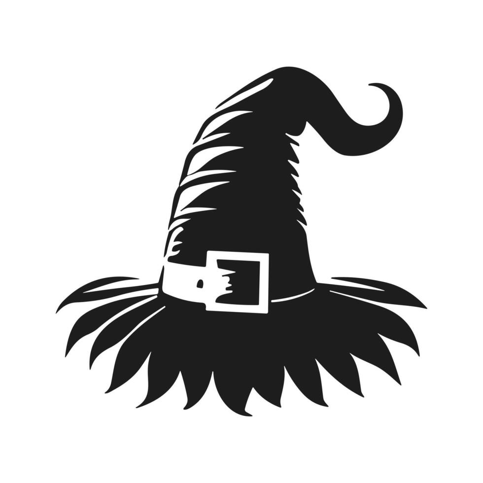 A Halloween witch hat silhouette vector