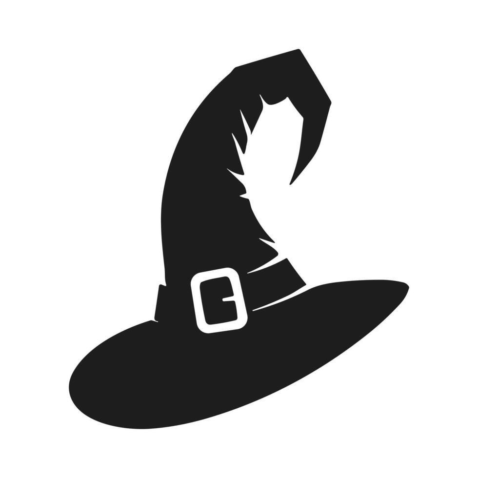A Halloween witch hat silhouette vector