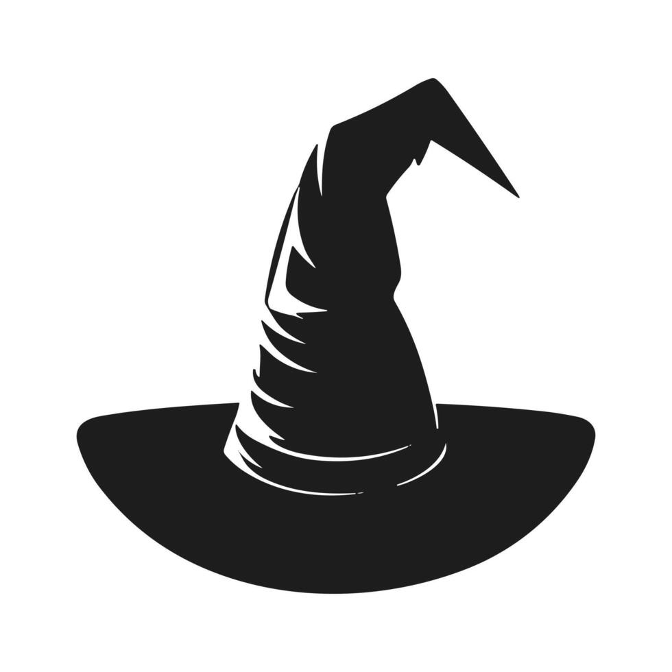 A Halloween witch hat silhouette vector
