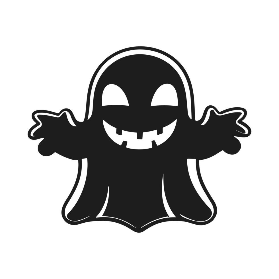 A Halloween ghost silhouette vector