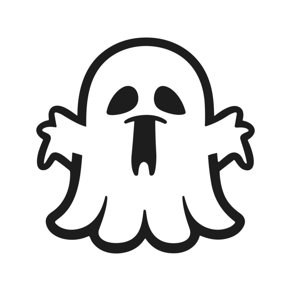 A Halloween ghost silhouette vector