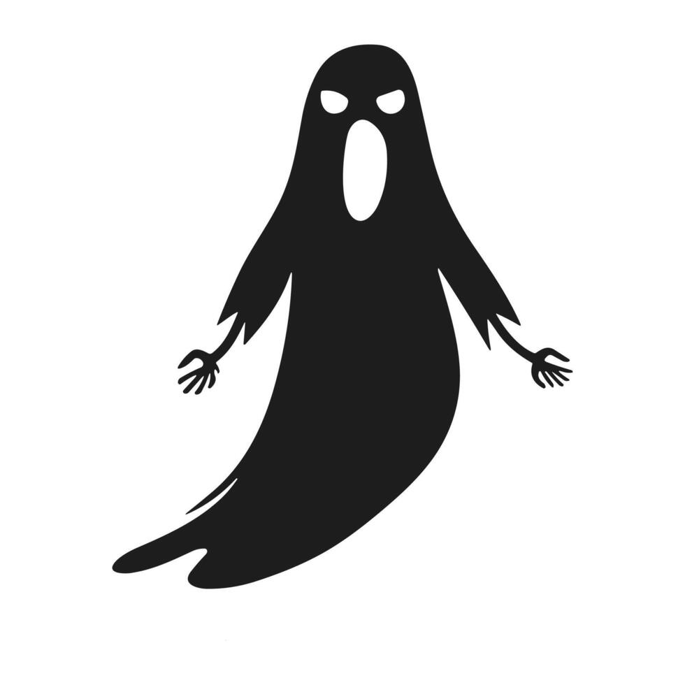 A Halloween ghost silhouette vector