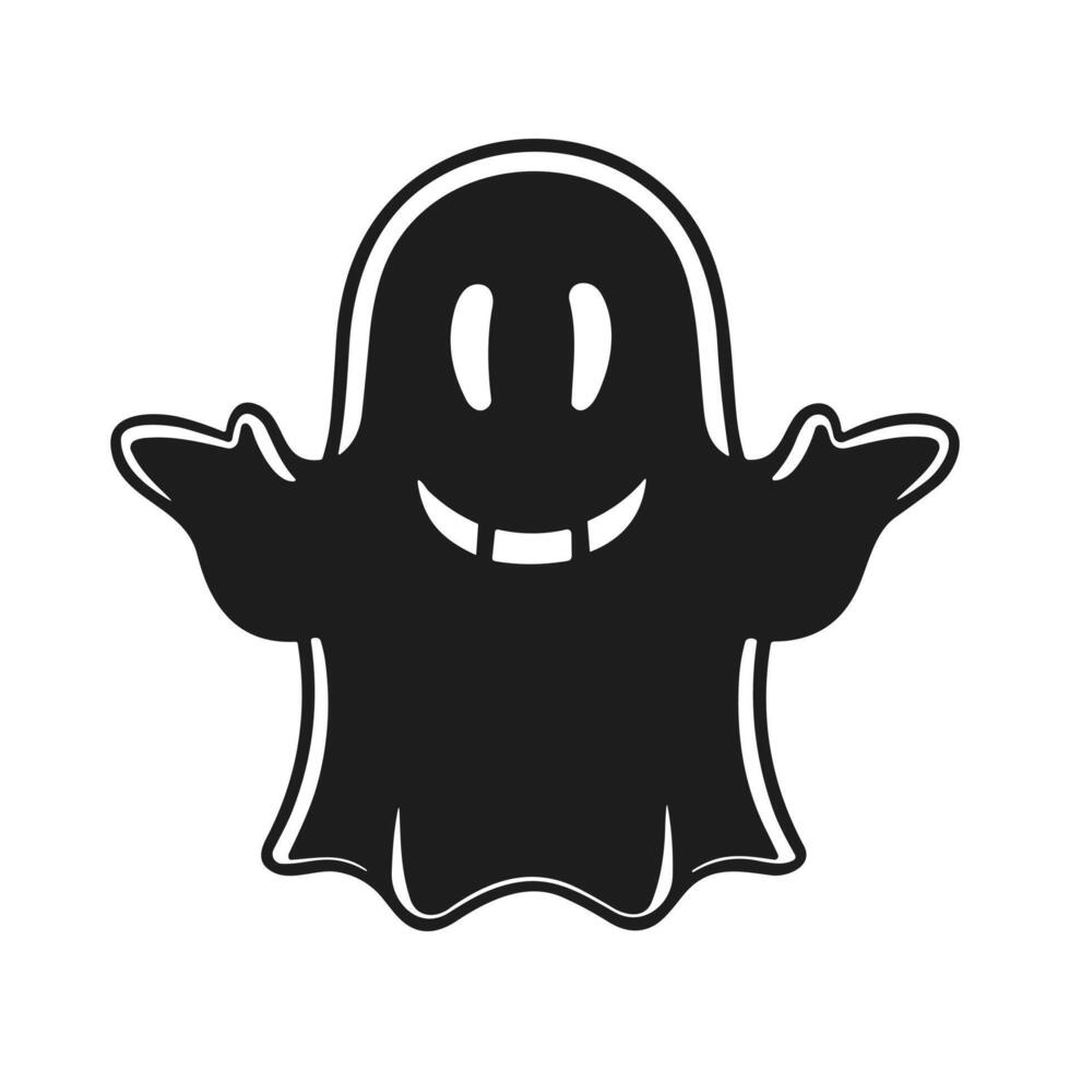 A Halloween ghost silhouette vector