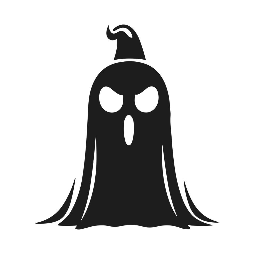 A Halloween ghost silhouette vector