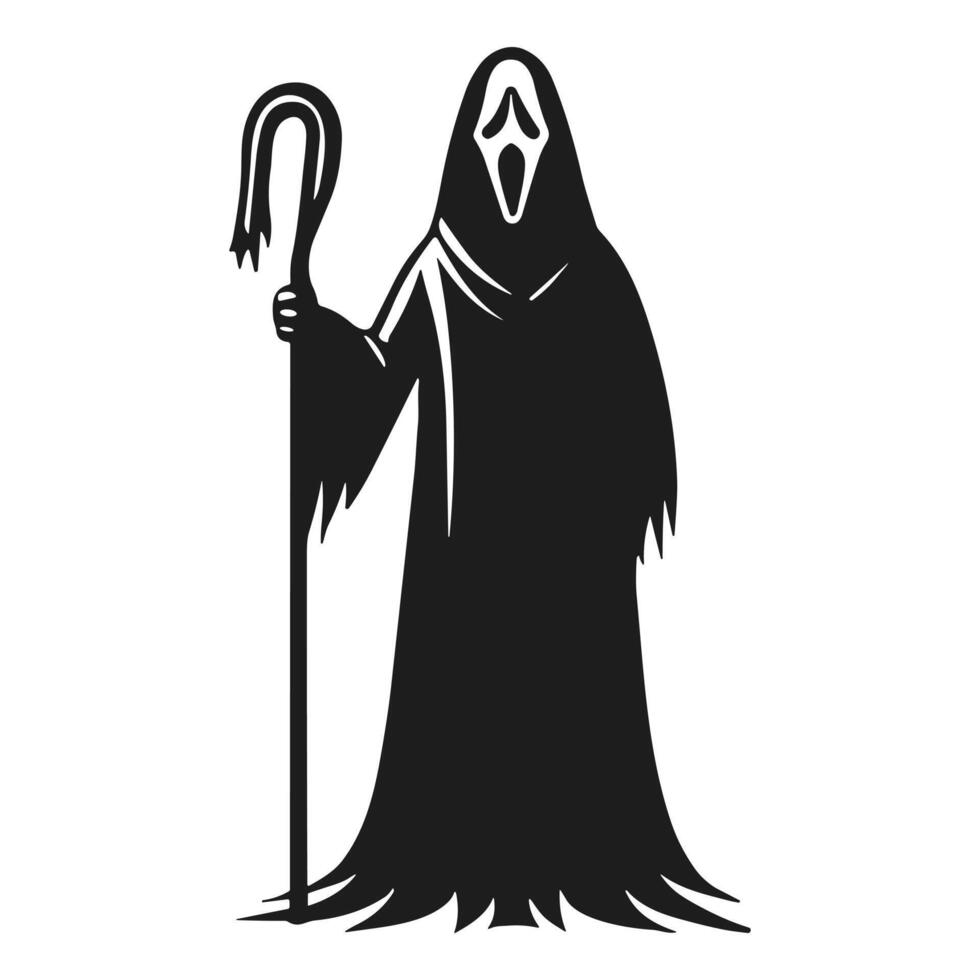A Halloween ghost silhouette vector