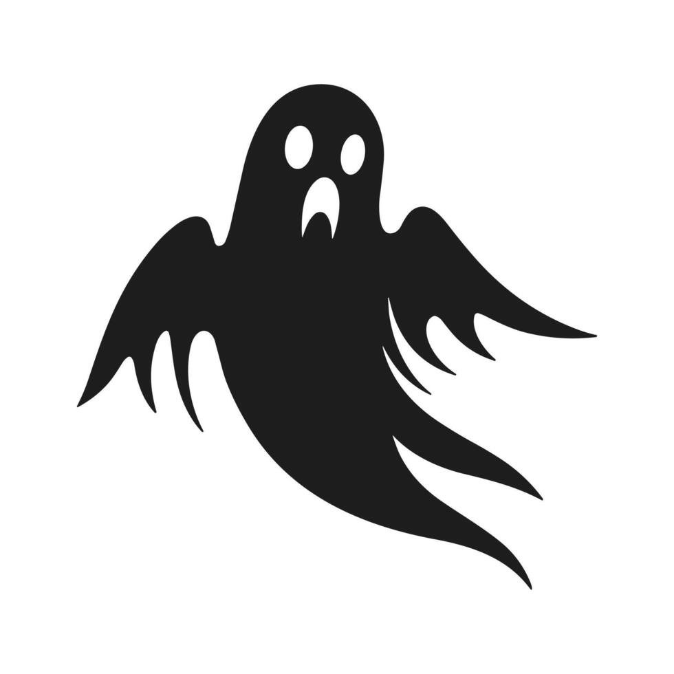 A Halloween ghost silhouette vector