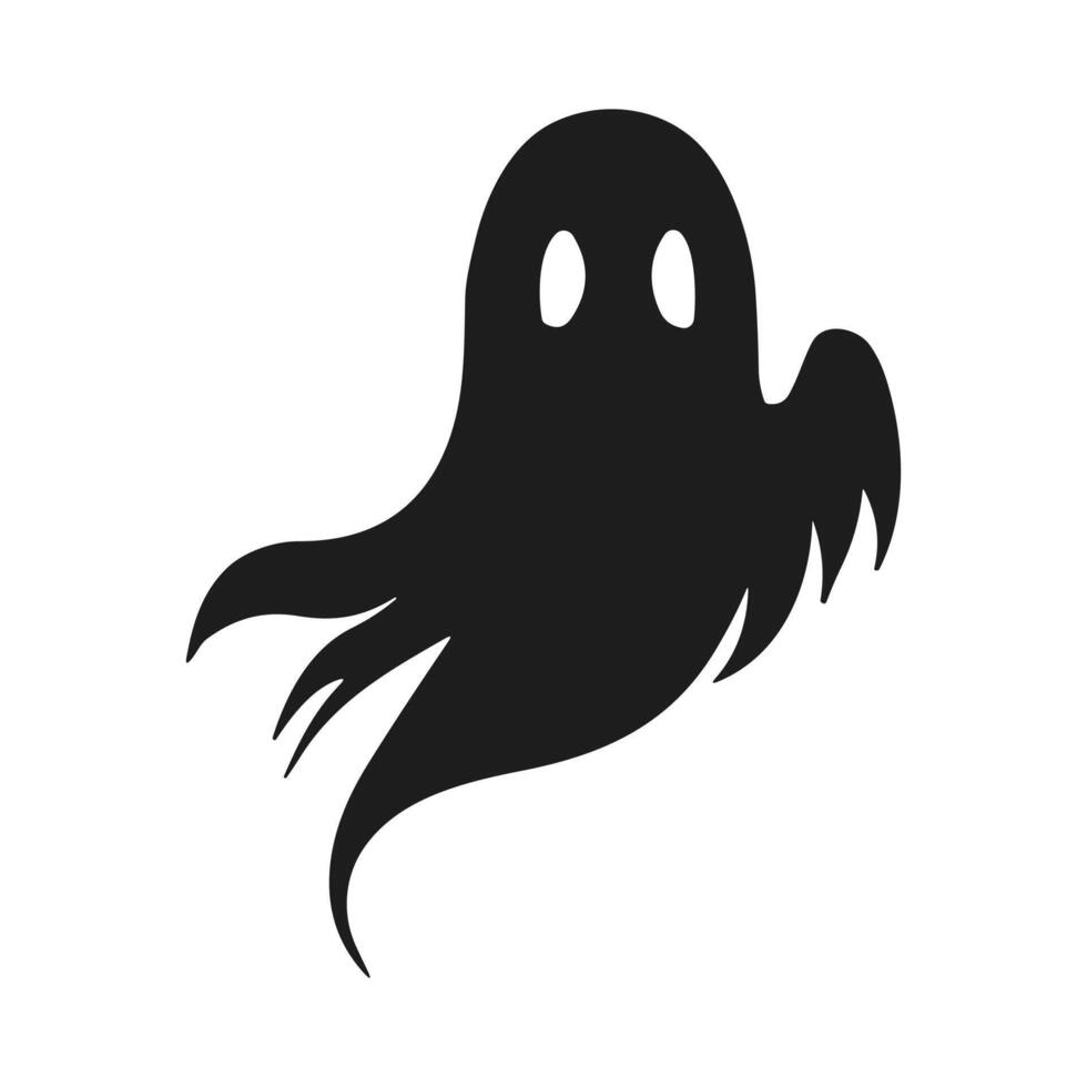 A Halloween ghost silhouette vector