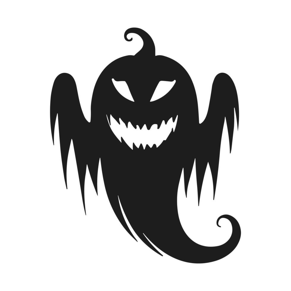 A Halloween ghost silhouette vector