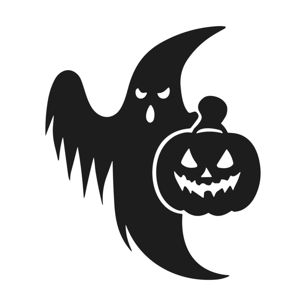 A Halloween ghost silhouette vector