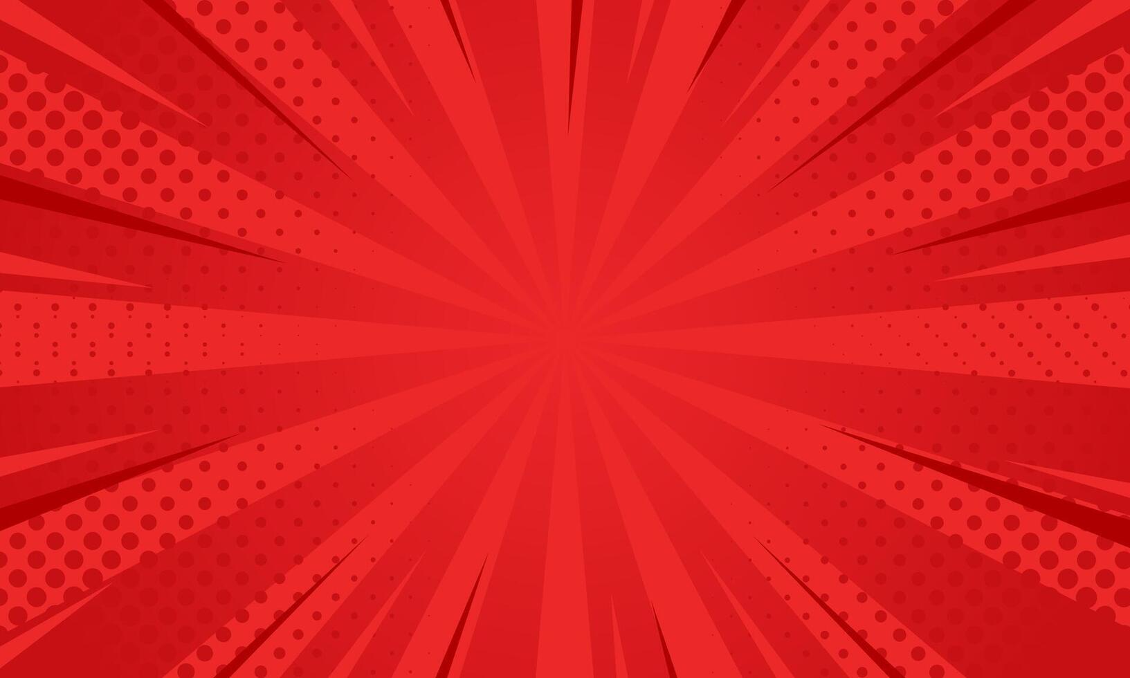 Red comic sunburst effect background with halftone. pop art comic-style background. Suitable for templates, sale banners, events, ads, web and pages vector