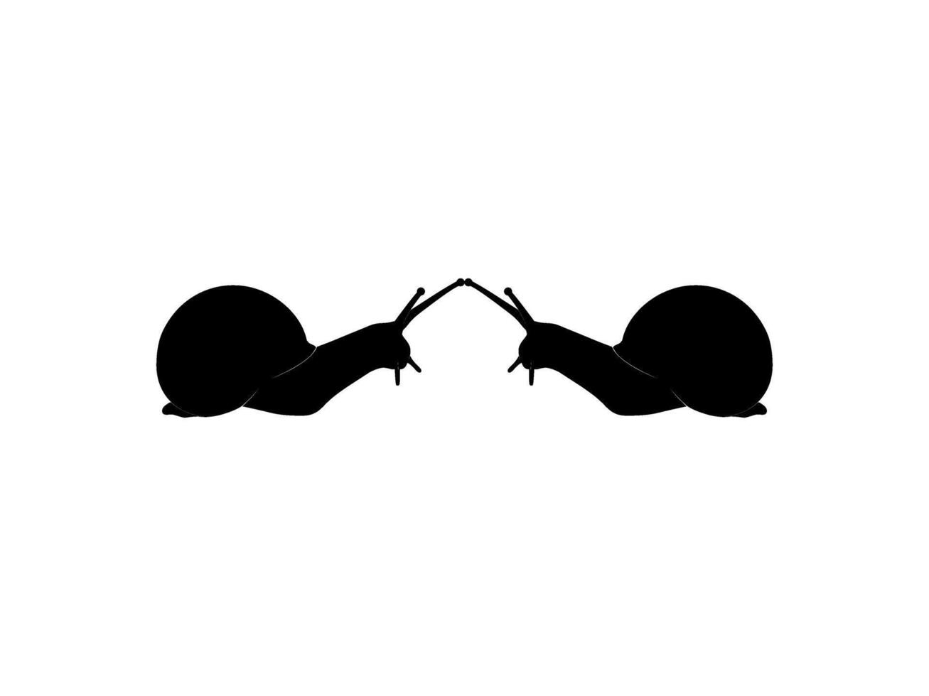 Silhouette of the Snails are also called Escargot, Flat Style, Pair Animal Series, can use for Logo, Art Illustration, Apps, Website or Graphic Design Element vector